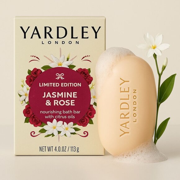 3 Yardley® London JASMINE & ROSE Soap LIMITED EDITION 4.0 oz w / Citrus Oils - Picture 2 of 10